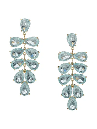 Eye Candy La Women's Ambre Goldtone & Cubic Zirconia Dangle Earrings In Brass