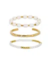 Eye Candy La Women's Amelia 3-piece 18k Goldplated & Simulated Pearl Bracelet Set In Neutral