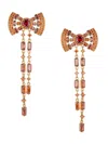 Eye Candy La Women's Cubic Zirconia Bow Dangle Earrings In Brass