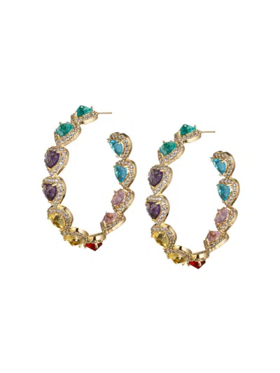 Eye Candy La Women's Daria 18k Goldplated & Cubic Zirconia Earrings In Brass