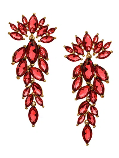 Eye Candy La Women's Diana Cubic Zirconia Drop Earrings In Red