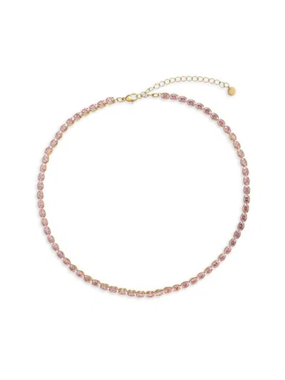 Eye Candy La Women's Emma 18k Goldplated & Cubic Zirconia Necklace In Brown