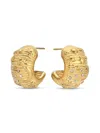 Eye Candy La Women's Golden Elena Goldtone & Cubic Zirconia Half Hoop Earrings