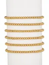 Eye Candy La Women's Golden Elisa 6-piece Goldtone Beaded Bracelet Set In Yellow Gold