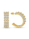 Eye Candy La Women's Golden Isla Goldtone & Cubic Zirconia Half Hoop Earrings