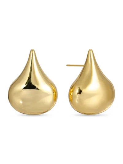 Eye Candy La Women's Golden Olivia Goldtone Teardrop Oversized Stud Earrings