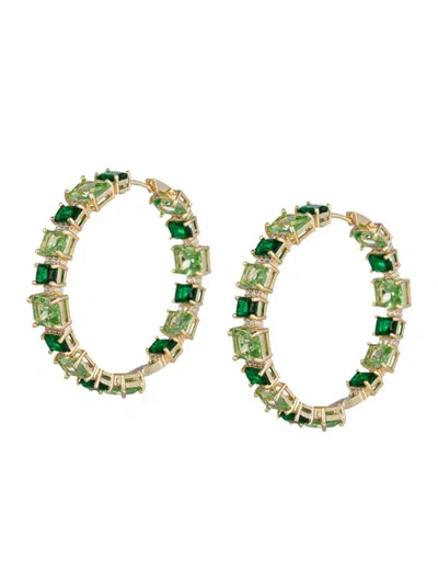 Eye Candy La Women's Goldtone & Cubic Zirconia Hoop Earrings In Brass