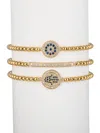 Eye Candy La Women's Goldtone Paislee 3-piece Goldtone & Cubic Zirconia Bracelet Set In Yellow Gold