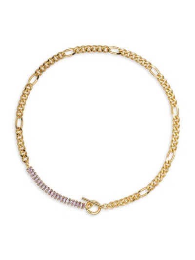 Eye Candy La Women's Hannah Goldtone Cubic Zirconia Necklace In Brass