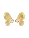 Eye Candy La Women's Isabella Goldtone & Cubic Zirconia Butterfly Stud Earrings In Neutral