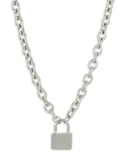 EYE CANDY LA WOMEN'S LOCK PENDANT NECKLACE