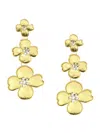 Eye Candy La Women's Lucia 18k Goldplated & Cubic Zirconia Daisy Drop Earrings In Brass