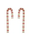 Eye Candy La Women's Luxe 14k Goldplated & Cubic Zirconia Candy Cane Drop Earrings In Brass