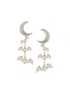 Eye Candy La Women's Luxe 14k Goldplated & Cubic Zirconia Moon Bats Drop Earrings In Brass
