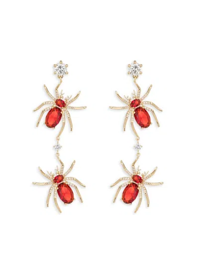 Eye Candy La Women's Luxe 14k Goldplated & Cubic Zirconia Spider Drop Earrings In Brass