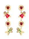 Eye Candy La Women's Luxe 14k Goldplated, Cubic Zirconia & Enamel Ginger Break Drop Earrings In Brass
