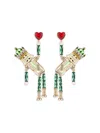 Eye Candy La Women's Luxe 14k Goldplated, Simulated Pearl & Cubic Zirconia Nutcracker Drop Earrings In Brass