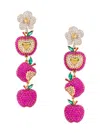 EYE CANDY LA WOMEN'S LUXE 18K GOLDPLATED & CUBIC ZIRCONIA APPLE DANGLE EARRINGS