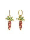 Eye Candy La Women's Luxe 18k Goldplated & Cubic Zirconia Carrot Drop Earrings In Brass