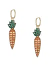 Eye Candy La Cz Orange Carrot Dangle Earrings In Brass