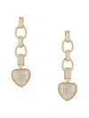 Eye Candy La Women's Luxe 18k Goldplated & Cubic Zirconia Drop Earrings In Brass