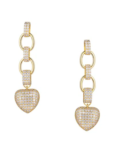 Eye Candy La Women's Luxe 18k Goldplated & Cubic Zirconia Drop Earrings In Brass