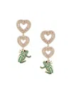 Eye Candy La Women's Luxe 18k Goldplated & Cubic Zirconia Frog Drop Earrings In Brass