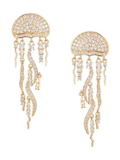 Eye Candy La Women's Luxe 18k Goldplated & Cubic Zirconia Jellyfish Drop Earrings In Brass