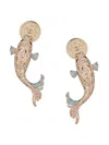 Eye Candy La Cz Zoe Koi Fish Drop Earrings In Brass