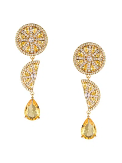 Eye Candy La Women's Luxe 18k Goldplated & Cubic Zirconia Lemon Drop Earrings