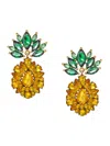 Eye Candy La Women's Luxe 18k Goldplated & Cubic Zirconia Pineapple Drop Earrings In Pineapple