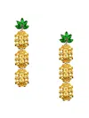 Eye Candy La Women's Luxe 18k Goldplated & Cubic Zirconia Pineapple Drop Earrings In Brass