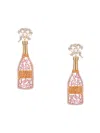 Eye Candy La Women's Luxe 18k Goldplated & Cubic Zirconia Popping Champagne Dangle Earrings In Champagne