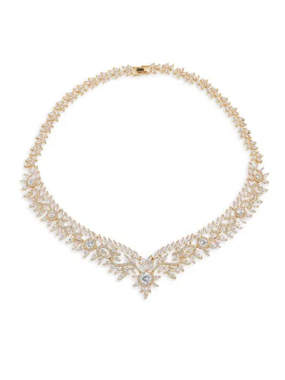 Eye Candy La Women's Luxe 18k Goldplated & Cubic Zirconia Queen Necklace In Brass