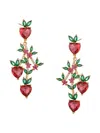 Eye Candy La Women's Luxe 18k Goldplated & Cubic Zirconia Ruby Strawberry Drop Earrings In Ruby