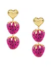 EYE CANDY LA WOMEN'S LUXE 18K GOLDPLATED & CUBIC ZIRCONIA STRAWBERRY DROP EARRINGS