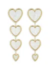 Eye Candy La Women's Luxe 18k Goldplated & Enamel Heart Drop Earrings In Brass