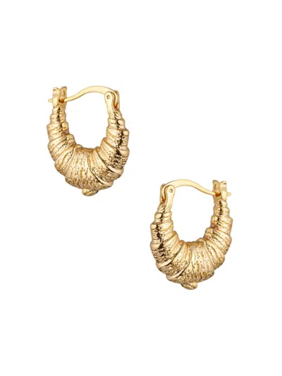 Eye Candy La Women's Luxe 18k Goldplated Shabnam Croissant Huggie Earrings In Brass