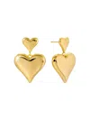 EYE CANDY LA WOMEN'S LUXE AKILA 14K GOLDPLATED HEART DROP EARRINGS