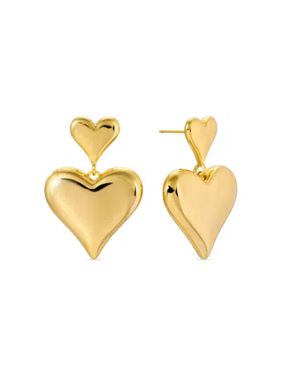 Eye Candy La Women's Luxe Akila 14k Goldplated Heart Drop Earrings In Neutral