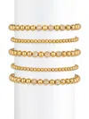 EYE CANDY LA WOMEN'S LUXE ALEJANDRA SET OF 5 GOLDTONE & CUBIC ZIRCONIA BEADED BRACELET SET