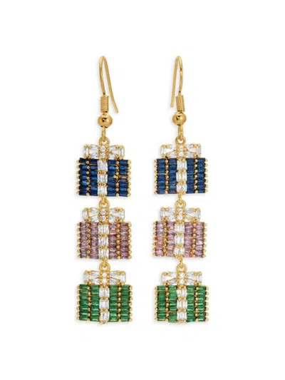 Eye Candy La Women's Luxe Anna 14k Goldplated Cubic Zirconia Gift Box Drop Earrings In Gold Multi