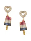 Eye Candy La Women's Luxe Ari Neapolitan Ice Cream 18k Goldplated & Cubic Zirconia Drop Earrings In Cream