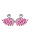 Eye Candy La Women's Luxe Ariana Cubic Zirconia Swan Stud Earrings In Brass