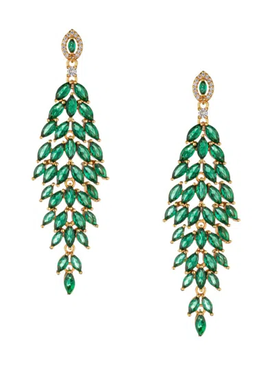 Eye Candy La Women's Luxe Ava 18k Goldplated & Cubic Zirconia Drop Earrings In Brass