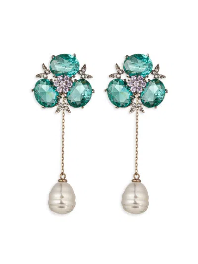 Eye Candy La Women's Luxe Avril 18k Goldplated & Cubic Zirconia Dangle Earrings In Brass