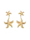 EYE CANDY LA WOMEN'S LUXE AYA GOLDTONE STARFISH DANGLE EARRINGS