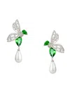 Eye Candy La Women's Luxe Azadeh Cubic Zirconia & Glass Pearl Drop Earrings In Brass