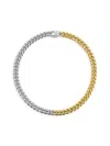 Eye Candy La Women's Luxe Belle Two Tone Titanium Cuban Link Necklace In Neutral