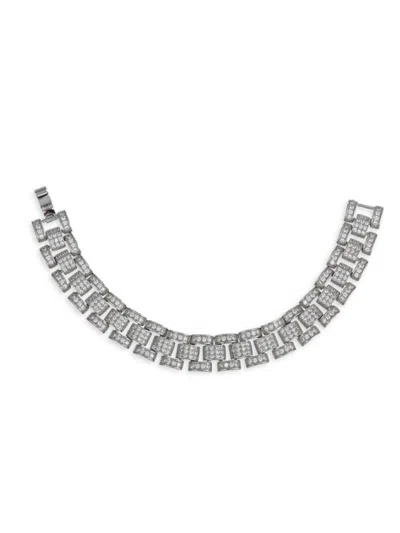 Eye Candy La Women's Luxe Camila Goldtone & Cubic Zirconia Link Bracelet In White